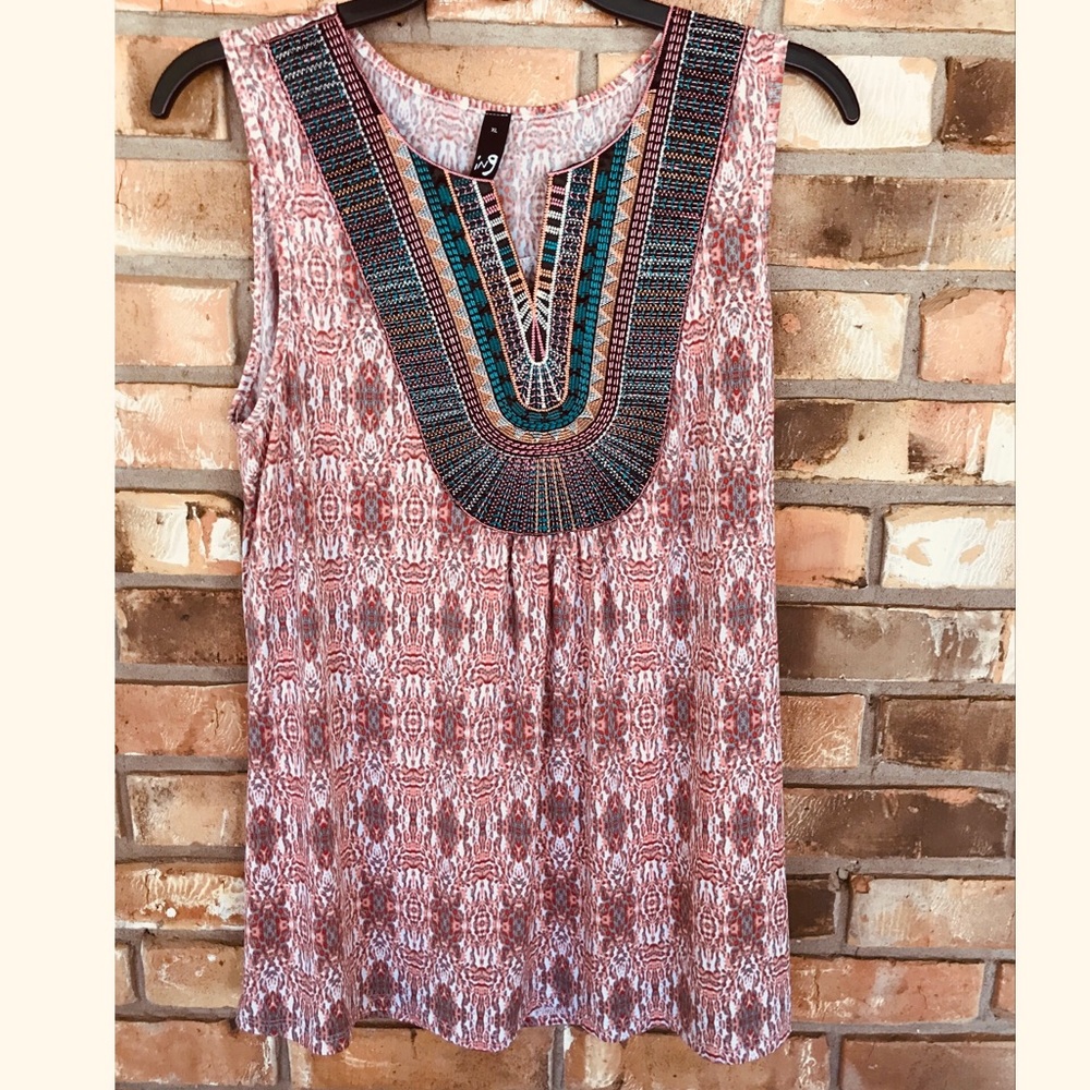ING Multicolored Sleeveless Top XL
